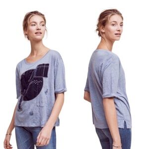 Anthropologie Akemi + Kin linen patchwork top